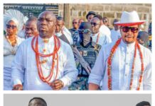 Late Capt. Elaweremi: Gov. Oborevwori, Billionaire Prophet Fufeyin, Otuaro, CO 3 Battalion, Major Lawal, and other dignitaries in Ayakoromo for funeral