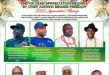2025 Special Appreciation Message From Chief Adowei Binaebi to his benefactorsÂ