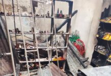 Fire consume shops in Delta Community with goods worth Millions of Naira as owner of shop faints in Jeddo