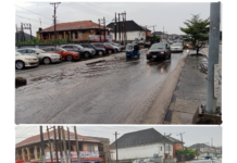 Event Centre, Popular Hotel Hit by heavy flood along Refinery Road in Delta